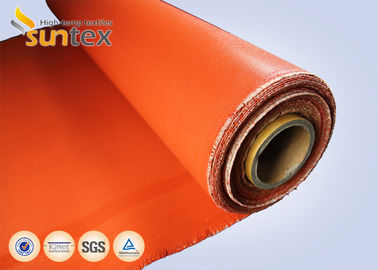0.8mm Red Silica Cloth Coated With Silicone For Fire Protective Barrier E 180