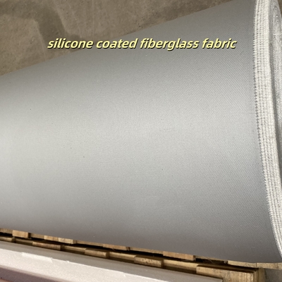 E-Glass Silicone Coated Fabric with 50 m / 100 m Roll Length 1 / 1.2 / 1.5 meter Width and 400 g/sqm Weight for High Temperature Resistance