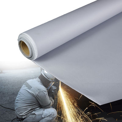 Safety Heat-Insulated Welding Blanket Withstands 1800°C Blue/Black Fire-Resistant PU Coated Fiberglass Fabric