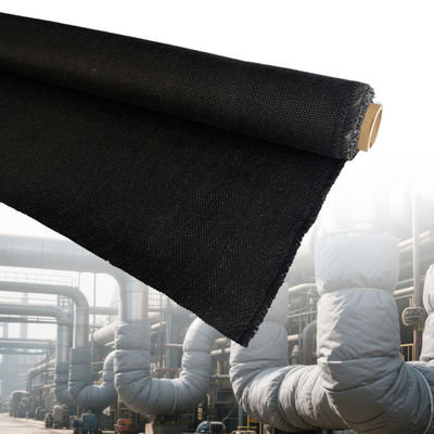 Twill Weave Blue Black Customizable Widths PU Coated Fiberglass Fabric Fireproof Fiberglass Cloth