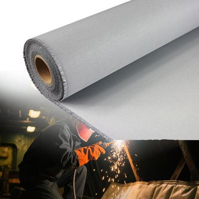 Twill Weave Blue Black Customizable Widths PU Coated Fiberglass Fabric Fireproof Fiberglass Cloth