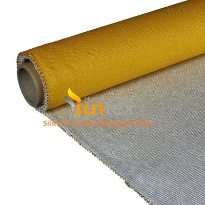 High Temperature Silicone Coated Fiberglass Fabric with 400 g/sqm Weight and 0.3 mm Thickness in 1 / 1.2 / 1.5 Meter Width