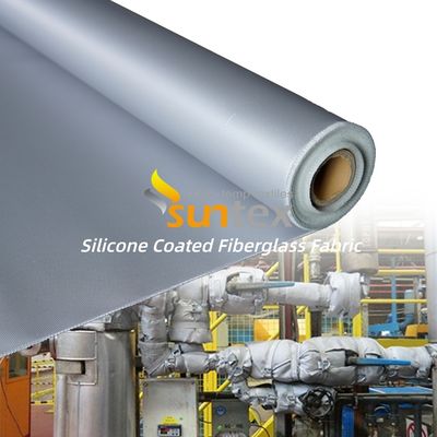 Fireproof Silicone Coated Fiberglass Fabric with 50 m / 100 m Roll Length Durable and Corrosion Resistant