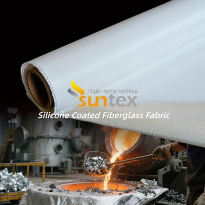 Durable Silicone Coated Fiberglass Cloth with 0.3 mm Thickness 400 g/sqm Weight and 1 / 1.2 / 1.5 meter Width for Thermal Insulation
