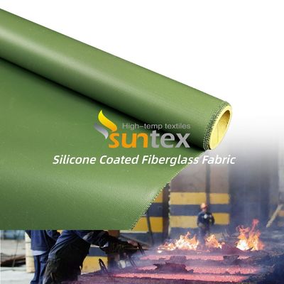 Silicone Coated Fiberglass Fabric with Temperature Resistance -50C to 500C, 400 g/sqm Weight, and 0.3 mm Thickness