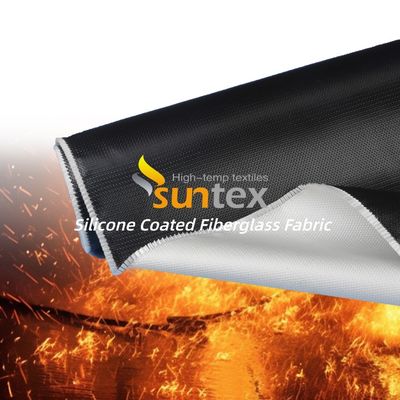 Durable Silicone Coated Fiberglass Cloth with 0.3 mm Thickness 400 g/sqm Weight and 1 / 1.2 / 1.5 meter Width for Thermal Insulation