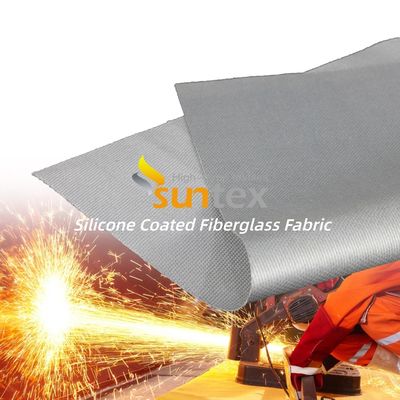 Flame Resistant Silicone Coated Fiberglass Fabric with 50 m / 100 m Roll Length Alkali Free and Anti-Aging Properties
