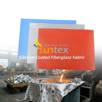 Silicone Coated Fiberglass Fabric with 50 m / 100 m Roll Length Alkali Free Water Repellent Fireproof Cloth