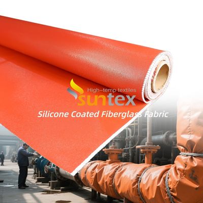 Double Sided Silicone Coated Fiberglass Fabric with 50 m / 100 m Roll Length and Corrosion Resistance