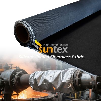 Double Sided Alkali Free Silicone Coated Fiberglass Fabric with 50 m / 100 m Roll Length for Fireproof Insulation