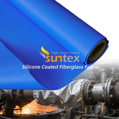 Double Sided Alkali Free Silicone Coated Fiberglass Fabric with 50 m / 100 m Roll Length for Fireproof Insulation