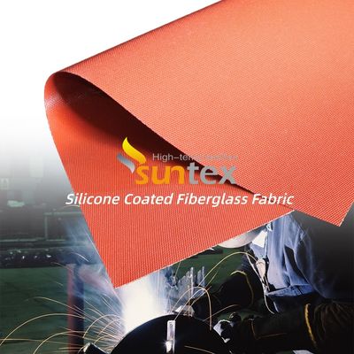 Silicone Coated Fiberglass Fabric with Temperature Resistance -50°C to 500°C, 400 g/sqm Weight, and 0.3 mm Thickness