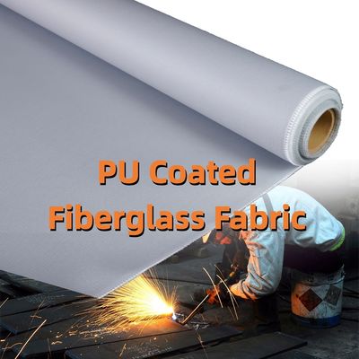 Double-Side PU Coated Fiberglass Fabric 460 g/sqm 0.41 mm with 1m to 1.55m Width for High Temperature Resistance