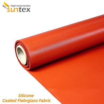 Fireproof Waterproof Silicone Coated Fiberglass Fabric 850g/m2 for High Temperature Resistance