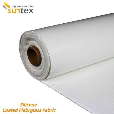850g/m2 Fireproof Heat Resistant Silicone Coated Fiberglass Fabric High Silica Fiberglass Cloth
