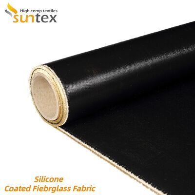 Fireproof Heat Resistant 850g/m2 Silicone Coated Fiberglass Fabric High Silica Fiberglass Cloth
