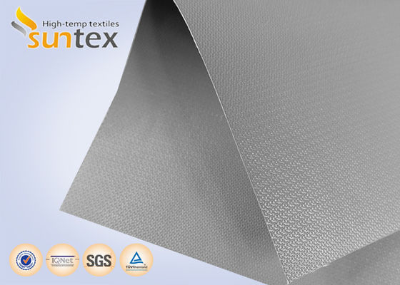 Durable PTFE Coated Fiberglass Fabric with 550℃ Temperature Resistance, Silver Grey Color, and 4H Satin Weave for Fire Safety Applications