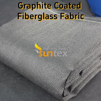 Black High Temperature Fiberglass Cloth with 750℃ Temperature Resistance and Abrasion Resistant Graphite Coating