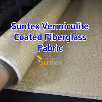 High Silica Fiberglass Fabric with Double-Sided Vermiculite Coating for 750℃ Temperature Resistance and Excellent Abrasion Resistance