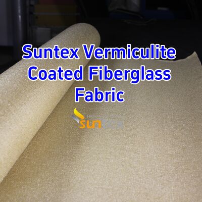 750℃ Temperature Resistance 1070gsm Heavy Weight Vermiculite Coated High Silica Fiberglass Fabric with Excellent Abrasion Resistance for Welding Blankets