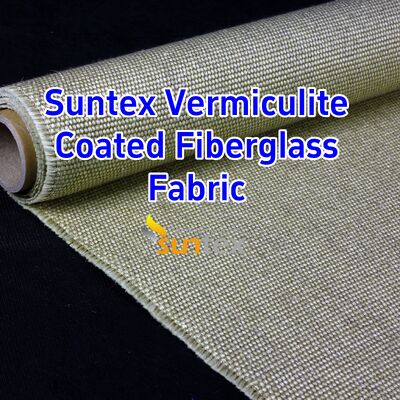 750℃ Temperature Resistance 1070gsm Heavy Weight Vermiculite Coated Fiberglass Fabric with Excellent Abrasion Resistance