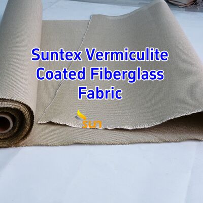 Double-Sided Vermiculite Coated High Temperature Fiberglass Cloth with 750℃ Resistance and 1070gsm Heavy Weight