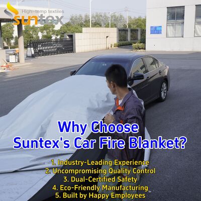 6x8 Gray EV Car Fire Blanket with 550℃/1000℃ Thermal Resistance and Oxygen Deprivation for Electric Vehicles
