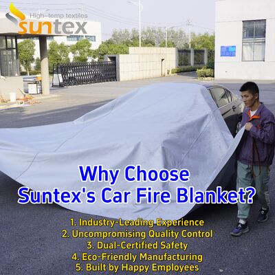 100% Fiberglass EV Car Fire Blanket with 550℃/1000℃ Thermal Resistance and Oxygen Deprivation for Lithium-Ion Battery Safety