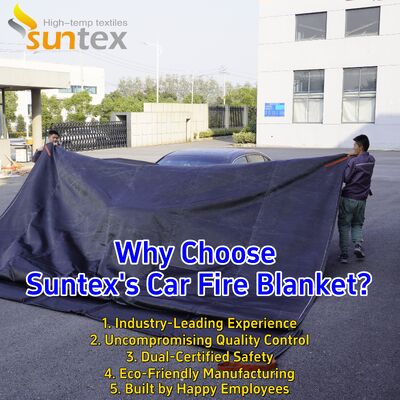 6m X 8m Large Size EV Car Fire Blanket with 550℃/1000℃ Thermal Resistance and Oxygen Deprivation