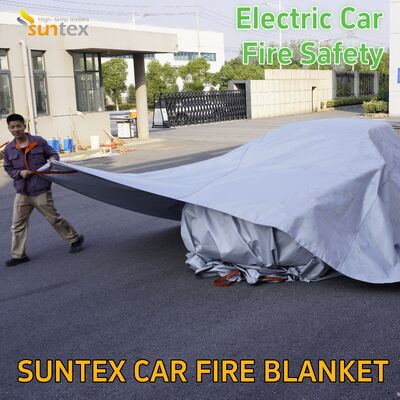Large Size Silicone Coated Fire Blanket Fire Resistant Fiberglass Car Fire Blanket  