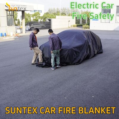 OEM Durable Fiberglass Fire Escape Blanket for EV Cars 550C Heat Resistant Silicone Coated