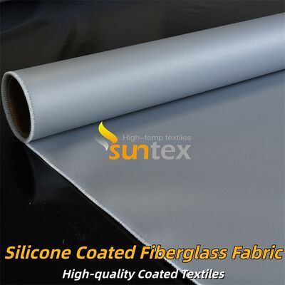 Fire Retardant Silicone Coated Fiberglass Fabric Grey Double Sided Glass Fabric Suitable for Thermal Insulation and Flame Resistant Curtains