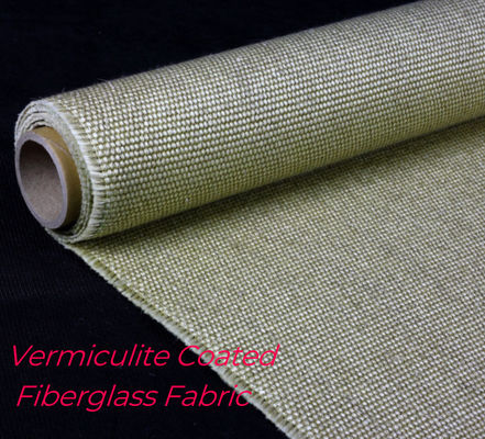 Tessuto di fibra di vetro rivestito di vermiculite Alta resistenza, resistenza alle alte temperature, resistenza alla corrosione. ritardante di fiamma.