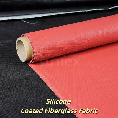 Tessuto in fibra di vetro flessibile rivestito in silicone con larghezza di 1 / 1,2 / 1,5 metri e lunghezza rotolo di 50 m / 100 m per applicazioni ad alta temperatura