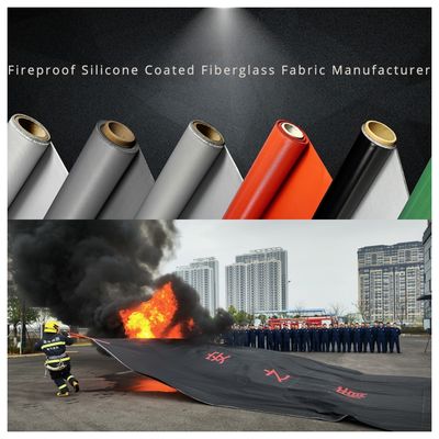 Tessuto in fibra di vetro siliconata ignifuga con resistenza alla temperatura da -50°C a 500°C, peso 400 g/mq e spessore 0,3 mm