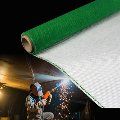 Fire Resistant PU Coated Fiberglass Fabric with Twill Weave and Blue/Black Color for Thermal Insulation in 1m to 1.55m Width