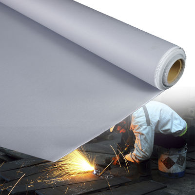 Twill Weave Blue Black Customizable Widths PU Coated Fiberglass Fabric Fireproof Fiberglass Cloth