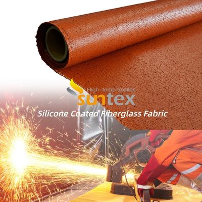 Double Sided Silicone Coated Fiberglass Fabric 800℃ Protective Welding Blanket with 50 m / 100 m Roll Length