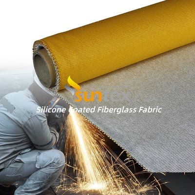 Double Sided Silicone Coated Fiberglass Fabric 800℃ Protective Welding Blanket with 50 m / 100 m Roll Length