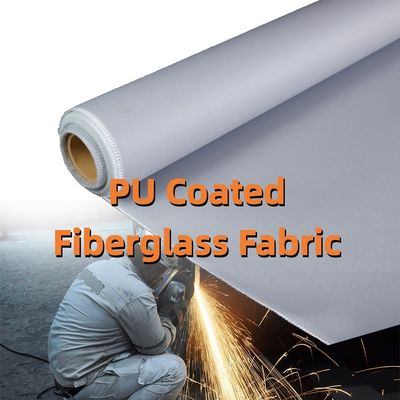 Abrasion Resistant PU Coated Fiberglass Fabric with 460 g/sqm Weight 0.41 mm Thickness and 1m to 1.55m Width Options