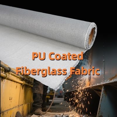 High Silica Coated PU Coated Fiberglass Fabric 460 g/sqm 0.41 mm Fireproof Thermal Insulation Material