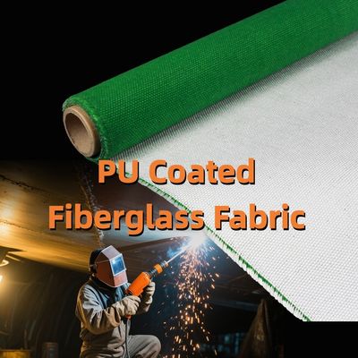 PU Coated Fiberglass Fabric with 460 g/sqm Weight 0.41 mm Thickness and 1m to 1.55m Width for Thermal Insulation