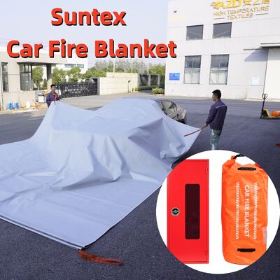 Copertura antincendio per auto Suntex EV con 2,3-2,7 cm3/(cm2·s) traspirabilità e resistenza termica a 550°C/1000°C in grigio