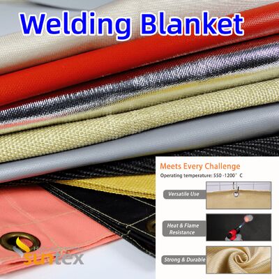 SUNTEX Coperta per saldatura in fibra di vetro con rivestimento acrilico resistente al calore 550°C e dimensioni personalizzabili