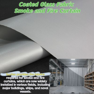 Tessuto per tenda tagliafuoco certificato EN-13501 con resistenza alla temperatura di 550°C e rivestimento in silicone per la protezione antincendio
