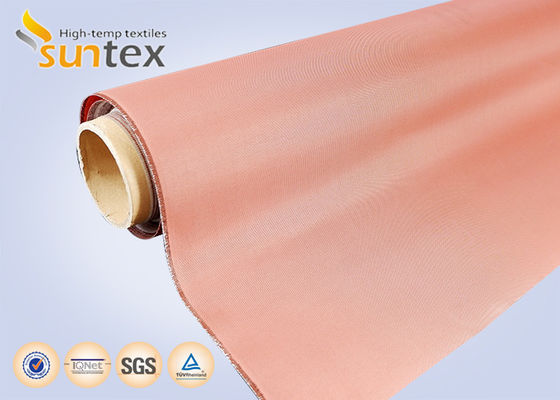 Tessuto per condotti ad alta temperatura rivestito in PU rosso da 0,21 mm, tessuto barriera ignifuga