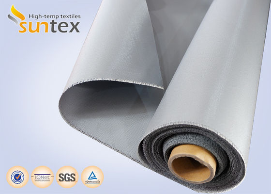 Double Sided Silicone Coated Grey Fiberglass Fabric, Insulation and Fire Retardant Curtain Cloth