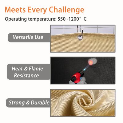 Coperta per saldatura in fibra di vetro 100% resistente al calore a 550°C Coperta antincendio acrilica per saldatura e protezione antincendio