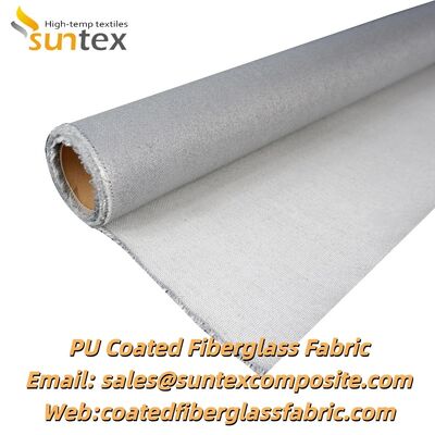 Tessuto in fibra di vetro rivestito in PU resistente alle alte temperature con resistenza alla temperatura del tessuto di base di 550°C e buona resistenza all'abrasione per tende antincendio