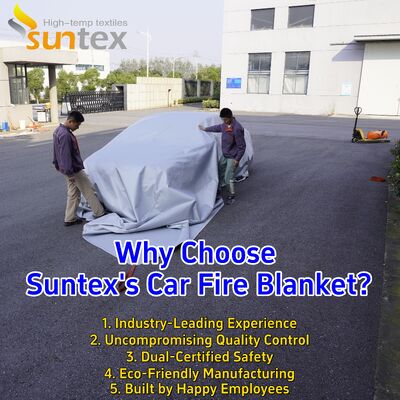 6x8 Gray EV Car Fire Blanket with 550℃/1000℃ Thermal Resistance and Oxygen Deprivation for Electric Vehicles
